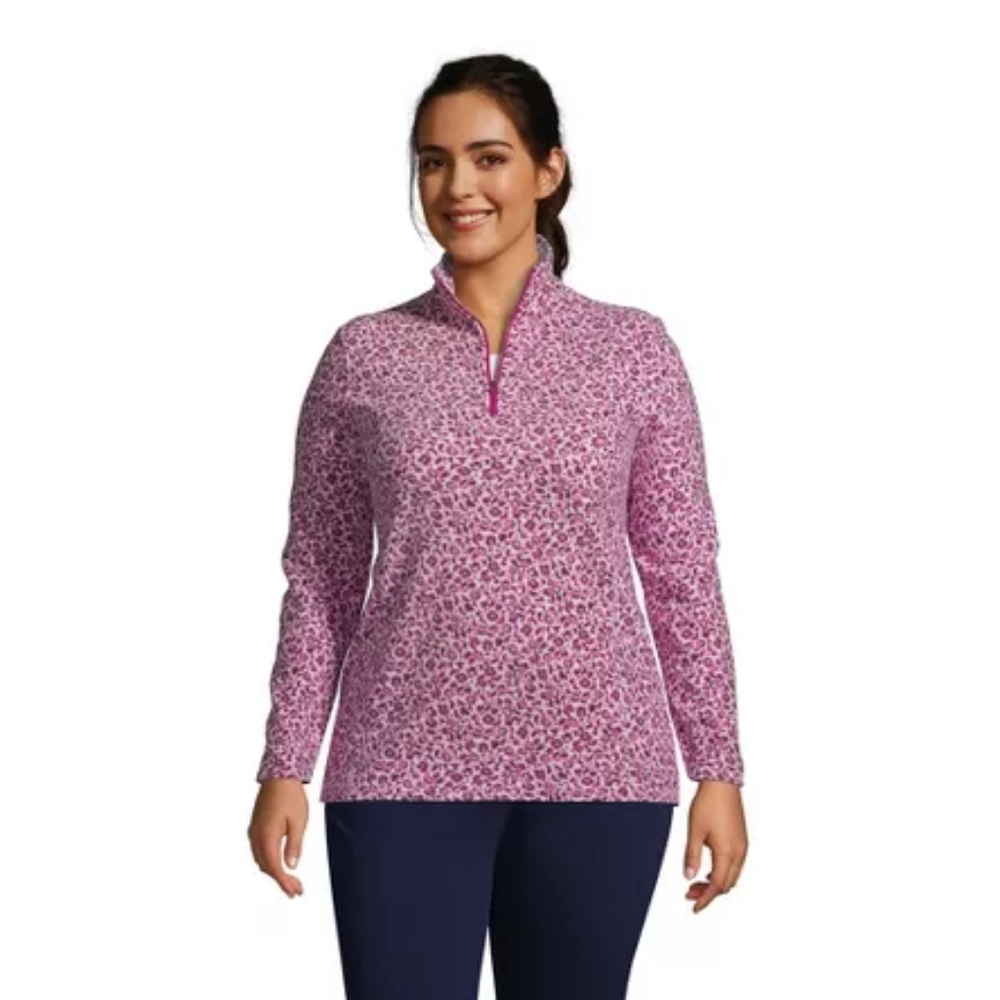 Pink leopard print fleece pullover jacket
